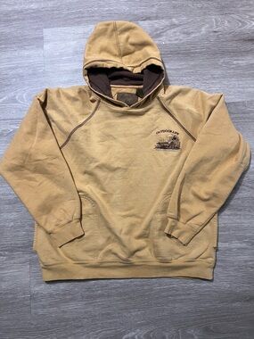 Outdoor Life Tan Hooded Pullover with Dark Brown Lining